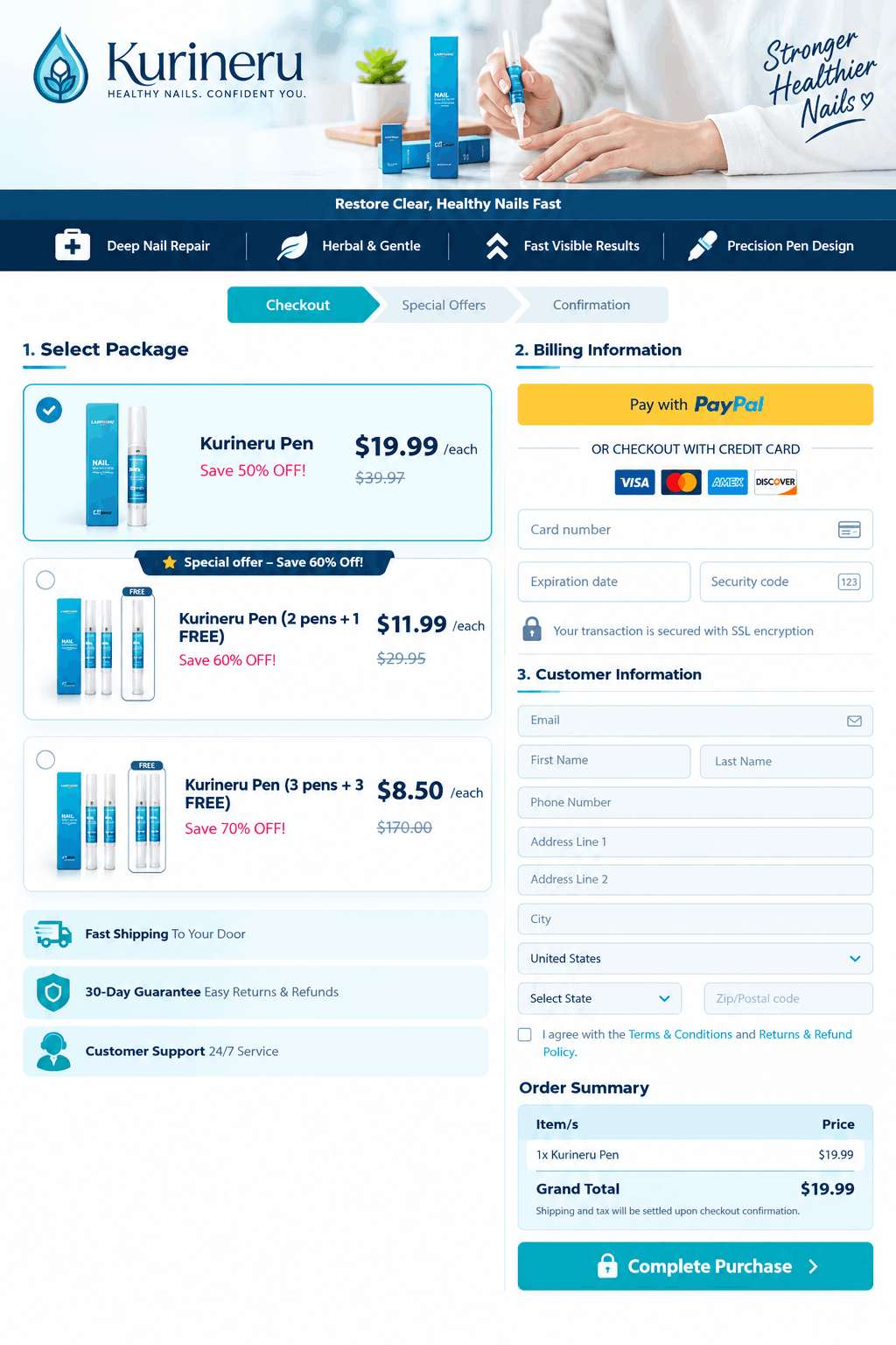 Kurineru Repair Pen Secure Checkout Page